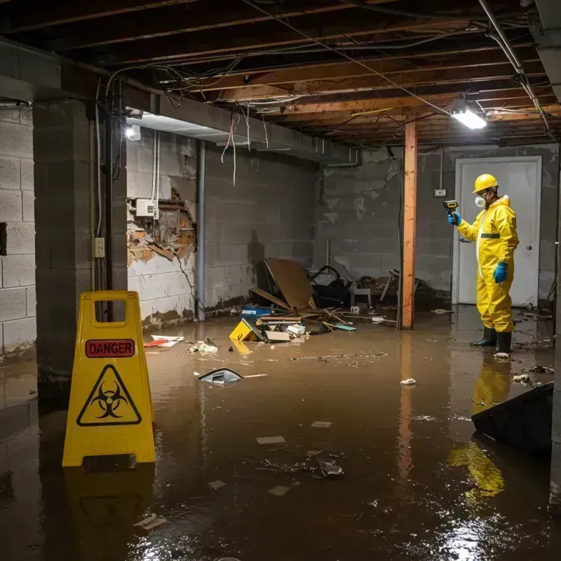 Flooded Basement Electrical Hazard in Medway, MA Property